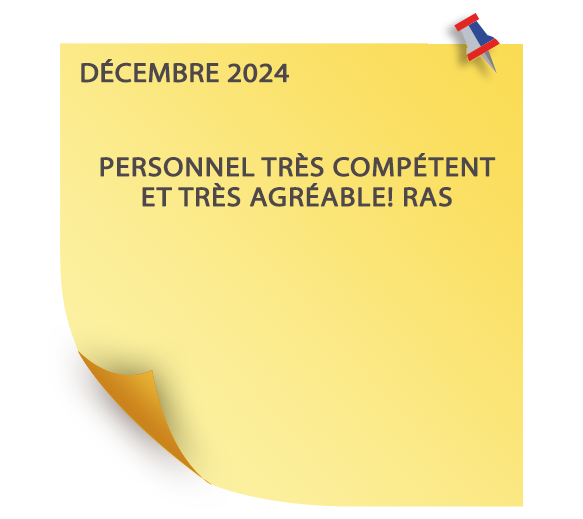 Post-it d'avis d'un second client du mois de décembre 2024